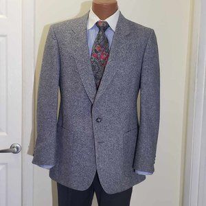 Donegal Tweed Cool Gray English Cut Vintage Sports Coat 40 R